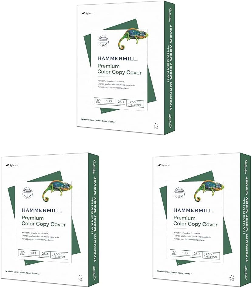 Cardstock, Premium Color Copy, 80 Lb, 8.5 X 11 - 1 Pack (250 Sheets) - 100 Bright, Made in the USA Card Stock
