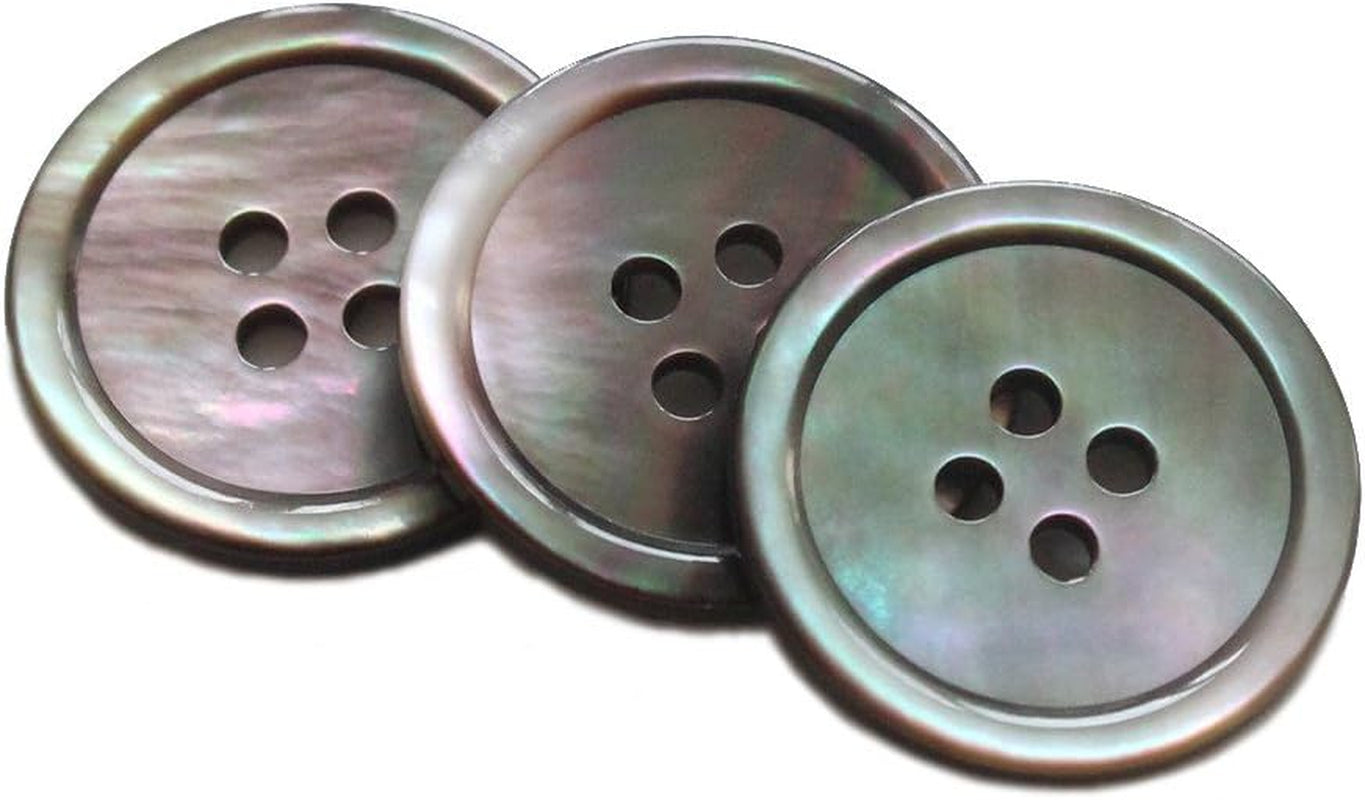 22 Pieces Natural Black Mother of Pearl Blazer Buttons Suit Buttons Set 20Mm 15Mm Genuine Black MOP Buttons Bulk for Men (Black MOP)