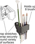 Brush Grip Paintbrush Holder and Drying Rack/Caddy, Painting Supplies (Black)