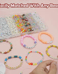 1400Pcs 6 Colors 4X7Mm Letter Beads for Bracelets Making Kit Alphabet Beads for Jewelry Making with Number Heart Beads Friendship Bracelet Kit