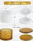Jar Resin Molds Silicone, Large Diamond Jar Silicone Molds with 2Pcs Lid, Epoxy Jar Molds for Storage Box,Candy Jewelry Container,Home Decoration,Diy Resin Epoxy Casting Craft