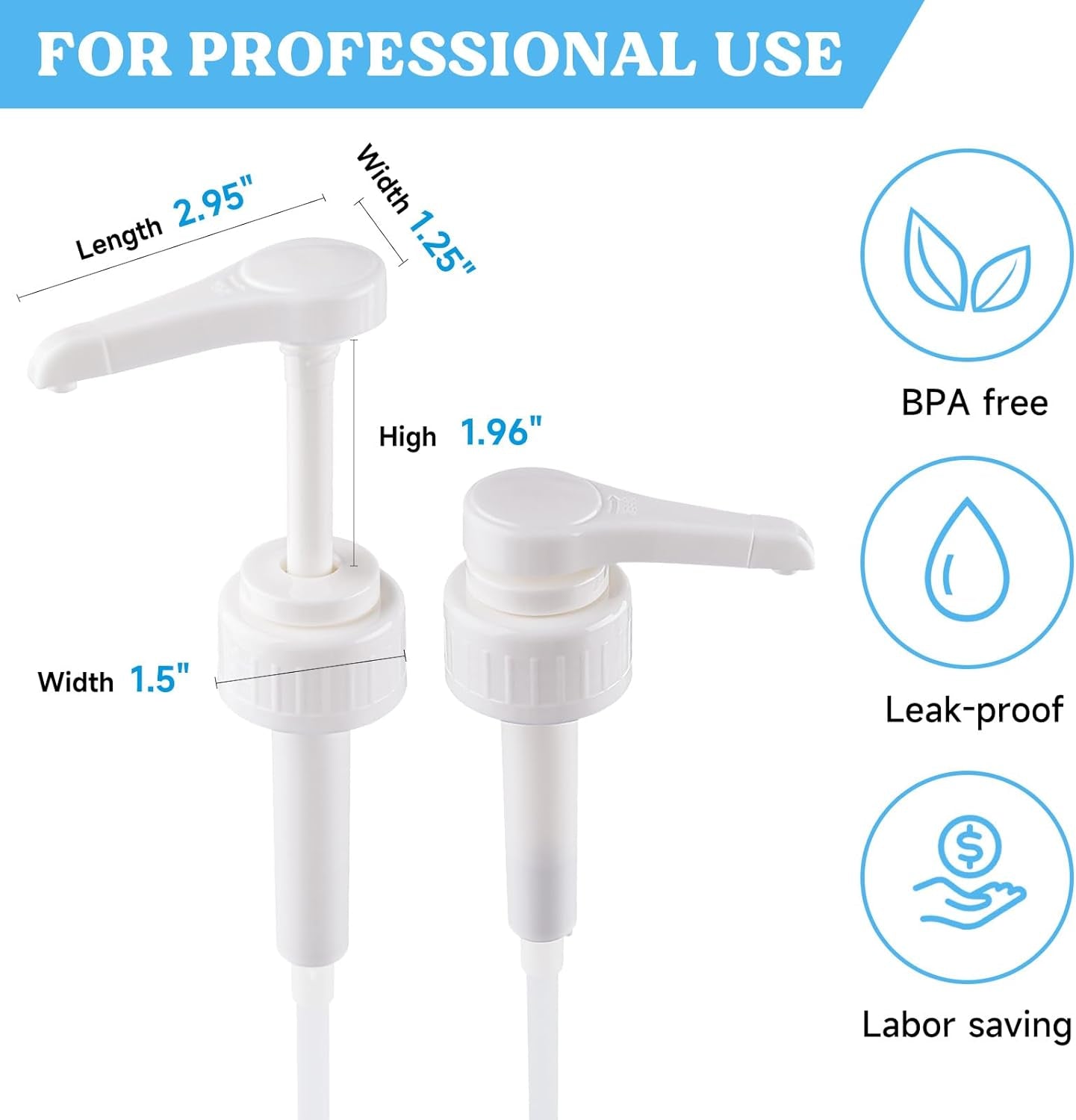 LET’S Resin Gallon Pump Dispenser, 10CC 2Pcs Heavy-Duty Leak Proof Resin Pump Dispenser,Bpa Free 38/401Resin Accessories for Dispensing Resin, Commercial and Household Use