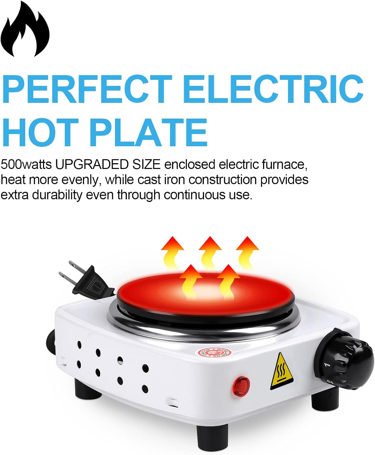 Hot Plate for Candle Making, White Color Electric Hot Plate for Melting Wax, Chocolate, Candy and More