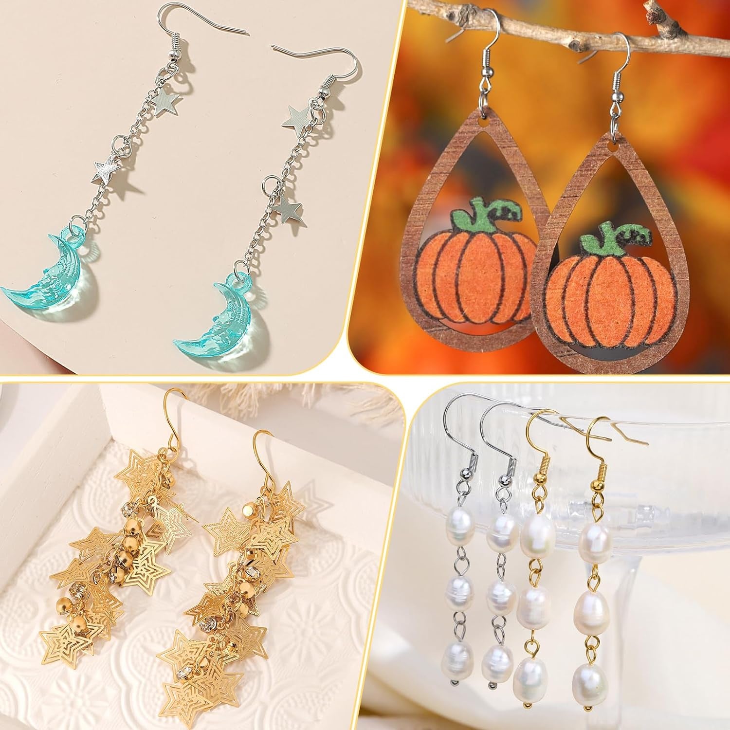 3480Pcs Earring Making Supplies Kit with Earring Hooks, Earring Pins, Jump Rings, Earring Backs, Posts and Earring Making Findings for Jewelry Making Supplies and Earring Repair, Gift for Women