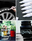 White Paint Pens Paint Markers, 12 Pack Waterproof Oil-Based Paint Pen Set Quick Dry and Permanent, Markers for Rock, Stone, Ceramic, Wood, Fabric, Plastic, Canvas, Glass, Mugs, Tires