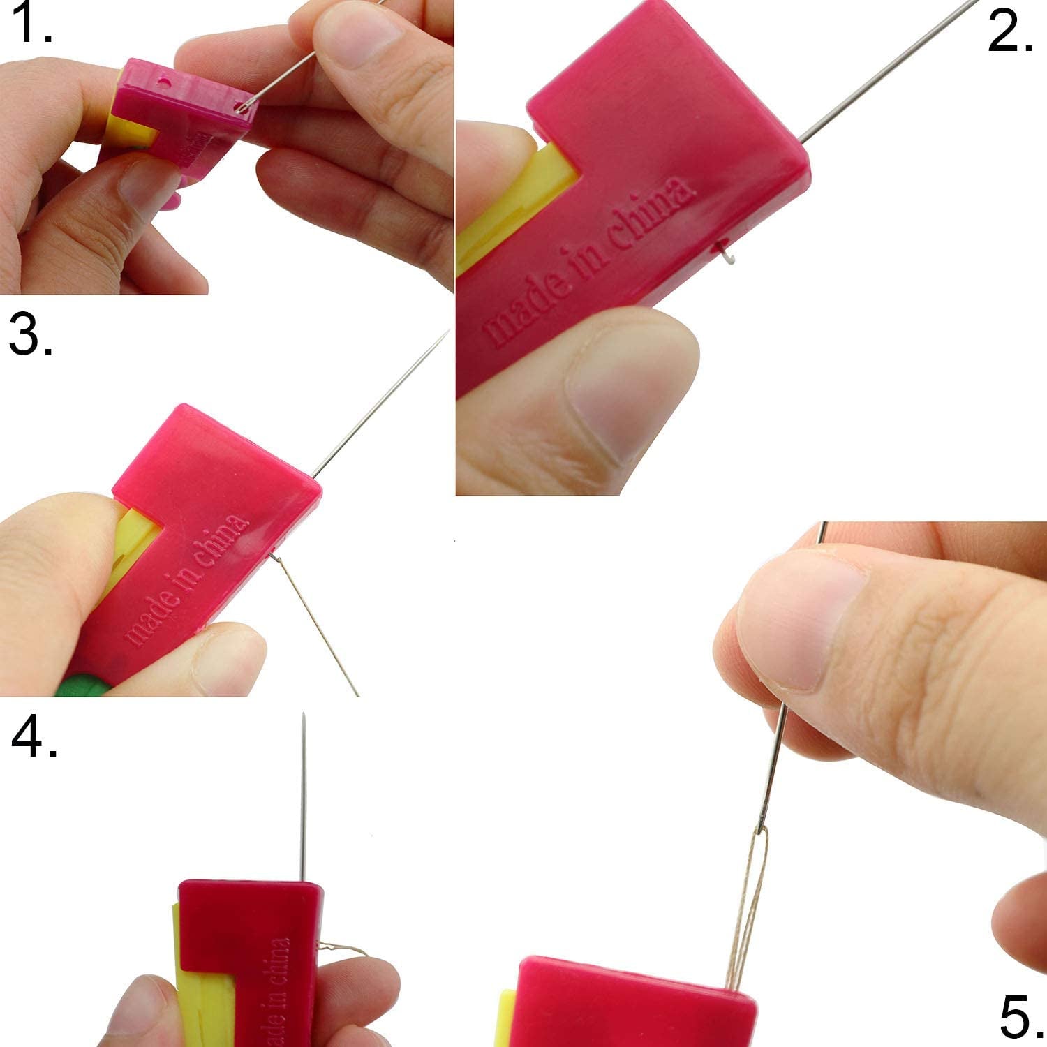 5PCS Automatic Sewing Needle Device Threader Thread Device Needle Threader for Hand Stitching and Sewing Machine Needle (Color Mixing-5Pcs)