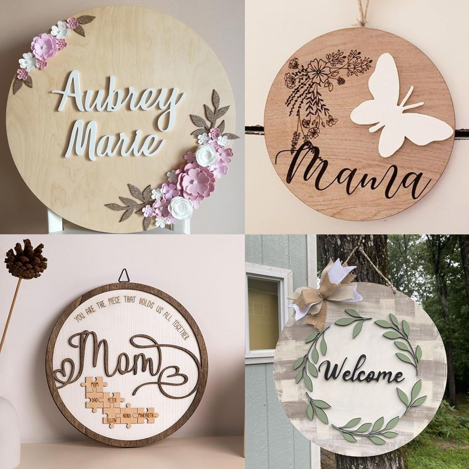 12 Pack 12" Wood Circles for Crafts, round Wooden Discs for Crafts, 3Mm Unfinished Blank Wood Signs for DIY Crafts, Door Hanger, Sign, Wood Burning, Painting, Christmas Halloween Decor