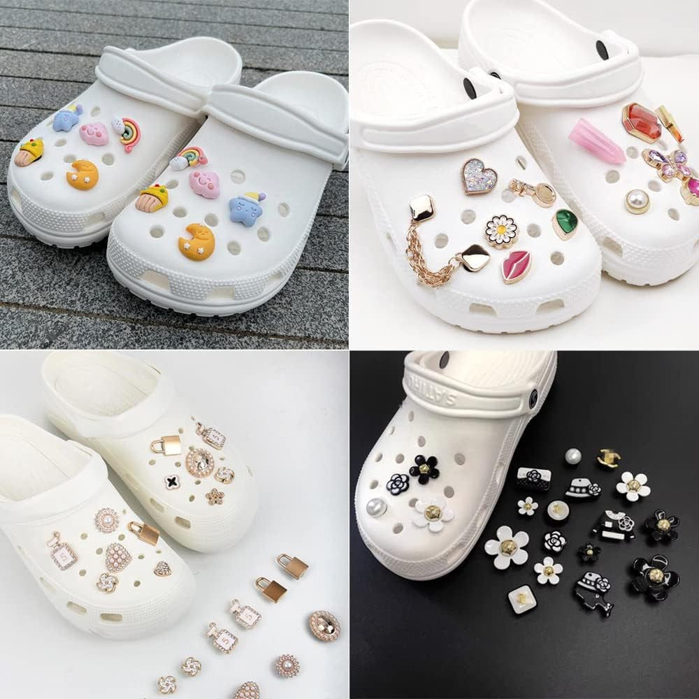 200 Pack Plastic Button Black Buckle Charm Backs DIY Shoe Charm Accessories for Flat Shoe and Wristband Charms Back Ornaments 10 * 12Mm Black round Buttons (200)