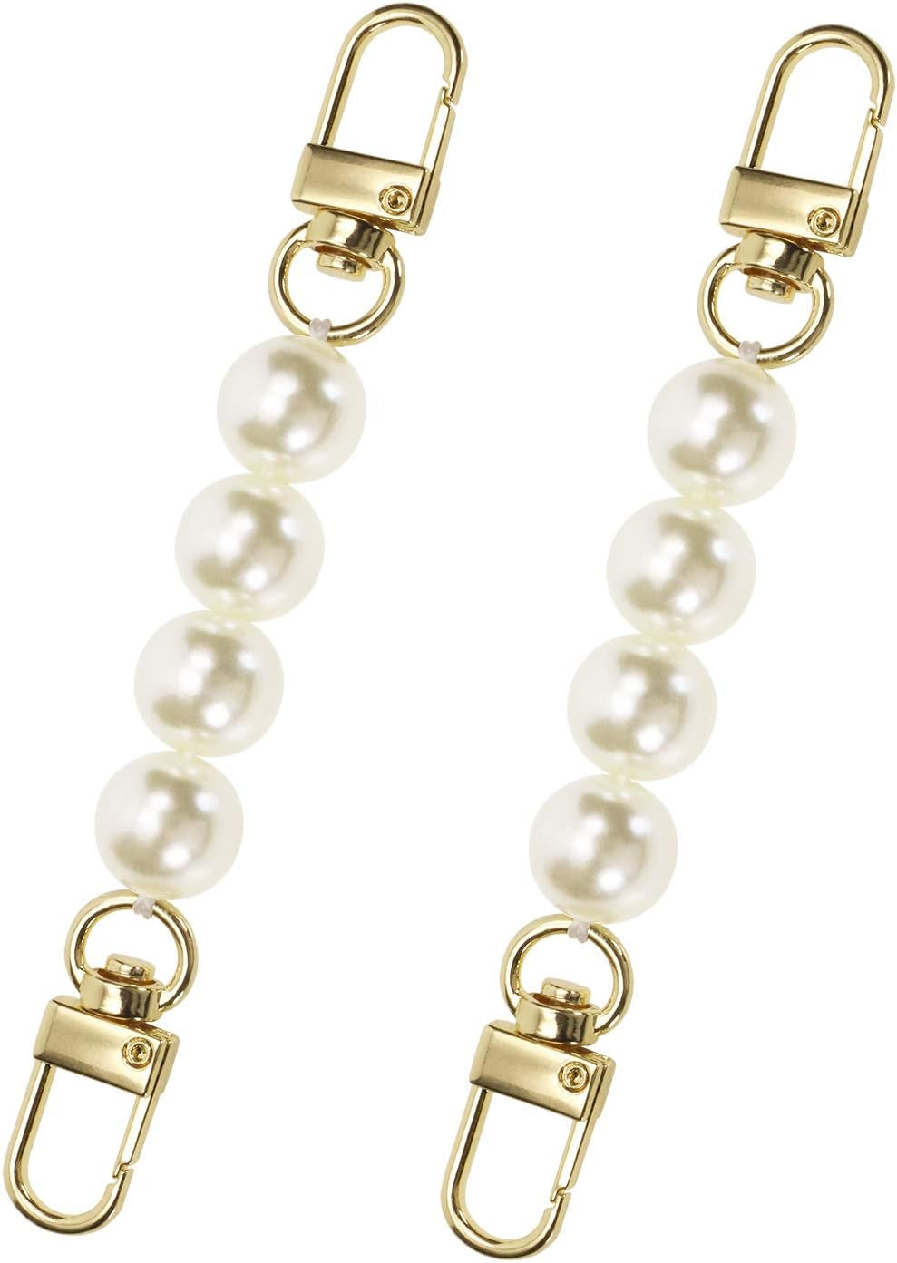 Bag Strap Extender  2Pcs 4.7 Inch Short Faux Pearl Purse Chain Strap Replacement for Shoulder Cross Body Bag Handbag Crafts (12 Cm)