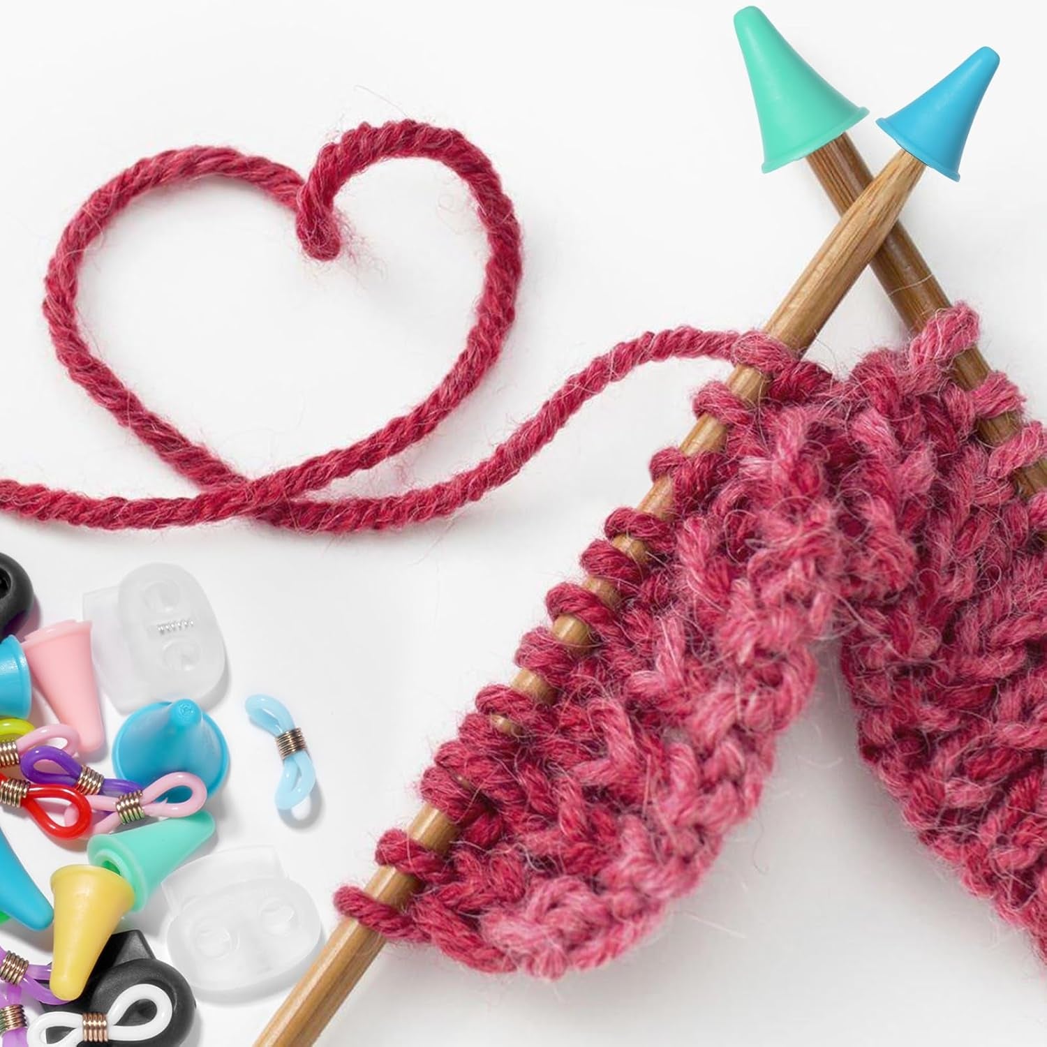 35Pcs Knitting Stitch Stoppers, Needle Minder, Knitting Needle Stoppers, Knitting &amp; Crochet Supplies, Knitting Needle Point Protectors, Needle Stopper, Knitting Needle Hugger