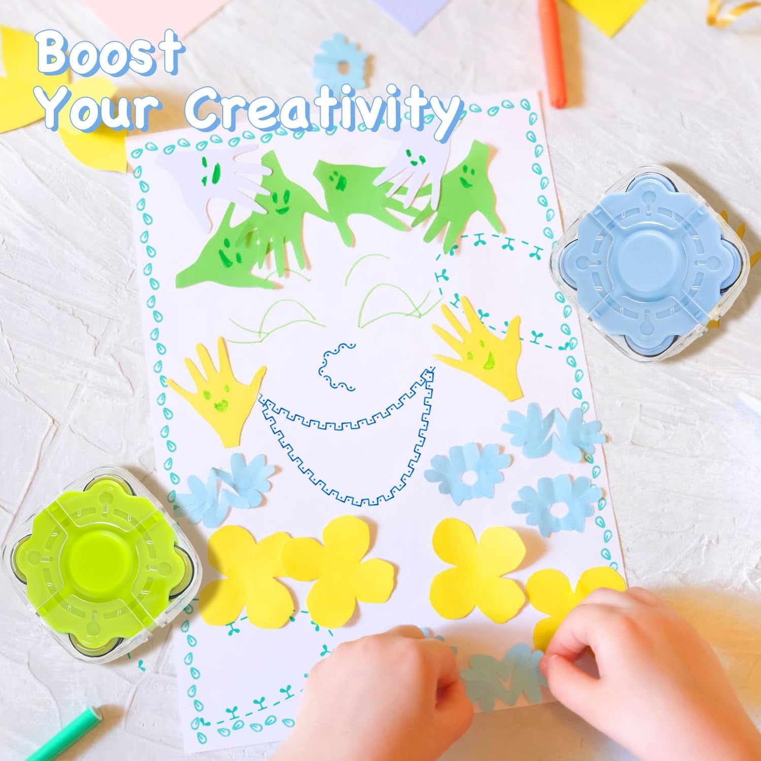 Bullet Journal Roller Stamps, 4 Different Patterns in 1 Craft Stamps for Toddlers, Kids, Planner, Journaling, Card Making, Scrapbook Supplies. Invite Your Creativity&amp;Making It from Drab to Fab