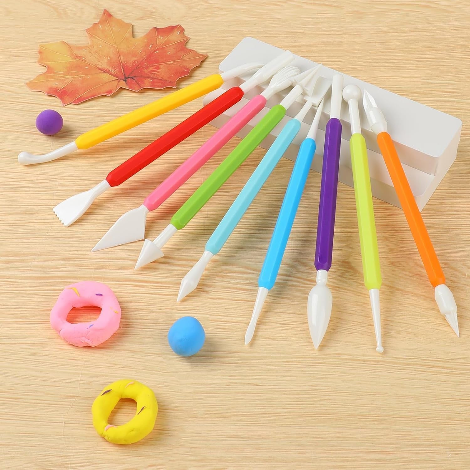 9PCS Clay Sculpting Tools Kit - Easy to Use Double-Ended Polymer &amp; Pottery Carving Set with Comfortable Grip Tools for Clay Sculpey &amp; Modeling Clay Ideal for Kids and Adults
