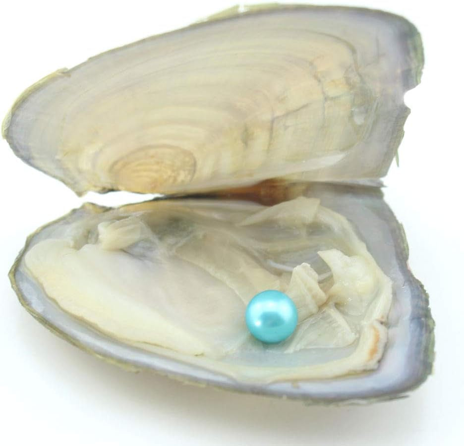 10PC Freshwater Pearl Cultured Love Wish Pearl Oyster with round Pearl inside for Pearl Gift Fun for Children Family Friends Party Oyster with Pearls Inside(6-8Mm, 10PC)