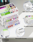 Storage Containers for Diamond Painting Accessories, 2 Drawers with 96 Slots Bead Storage Bottles and Diamond Art Accessories and Tools Rack