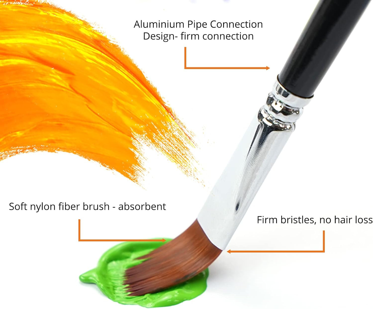 Artist Paint Brushes Set of 12 - Paint Brushes for Acrylic Painting, No Shedding Flat Fan Acrylic Paint Brushes, Face Watercolor Nail Oil Paint Brushes with Aluminum Ferrule &amp; Wooden Handle