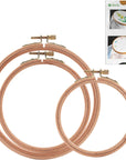 3 Pieces Beech Wood Embroidery Hoops Set by 7 Inch to 9 Inch Circle Hoop Ring Cross Stitch Cotton for DIY Embroidery Floss Starter of Sewing Art Kits Crafts (Beechhoop 7-9)