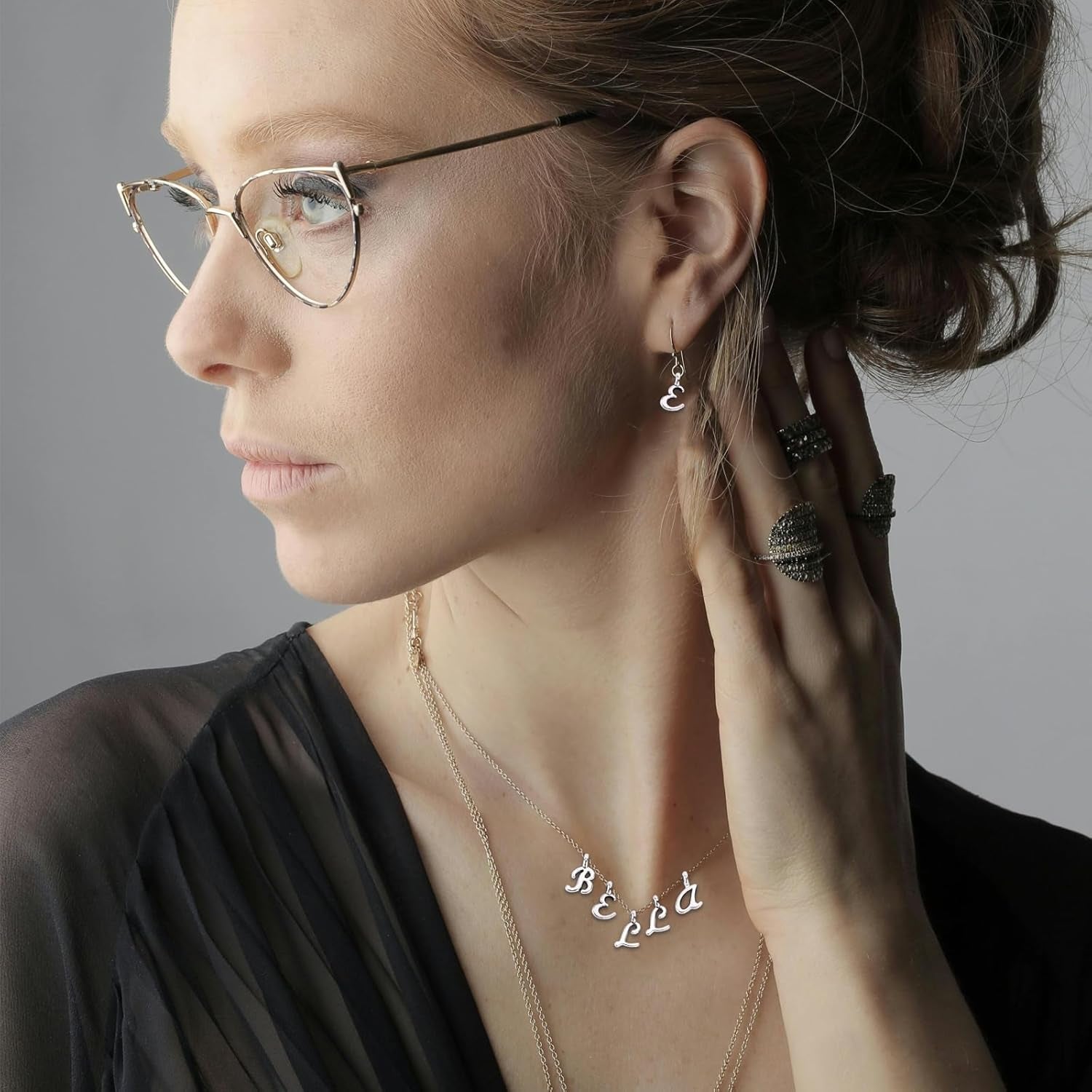 156PCS ABC Letter Charms, Mini A-Z Alphabet Bracelet Necklace Pendants with 200PCS Open Jump Rings for DIY Jewelry Making