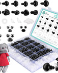 662Pcs Safety Eyes and Noses for Amigurumi,  Preimum Safety Eyes for Crochet Stuffed Animals, 5-14Mm Assorted Plastic Crochet Craft Eyes with Washers for Teddy Bear, Dolls, Plushies Toys, Black