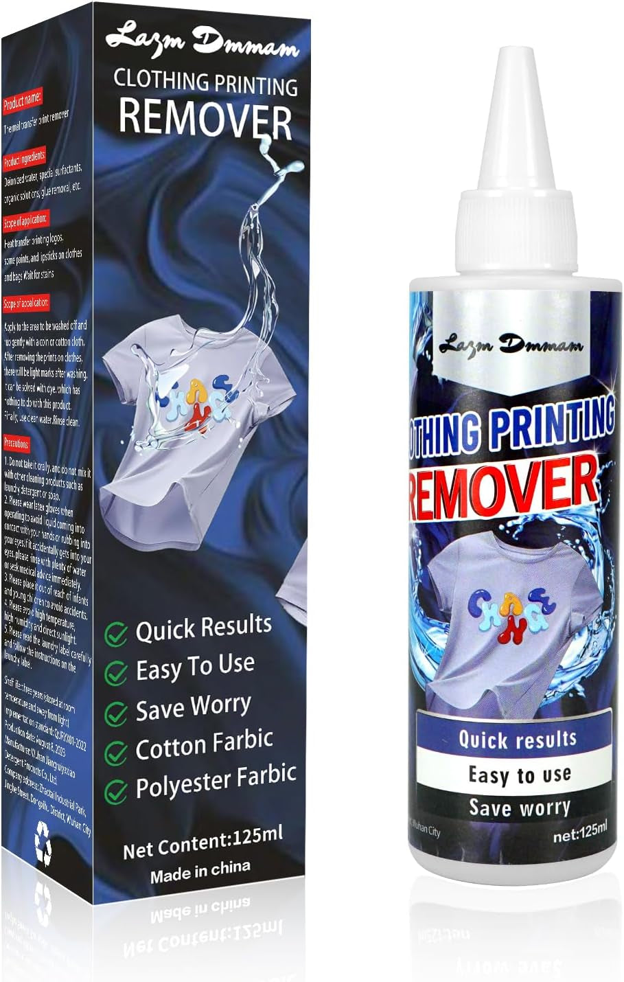 Heat Transfer Vinyl Remover for Fabrics, Rapid Remover Adhesive Remover, Powerful Residue Remover-125 ML
