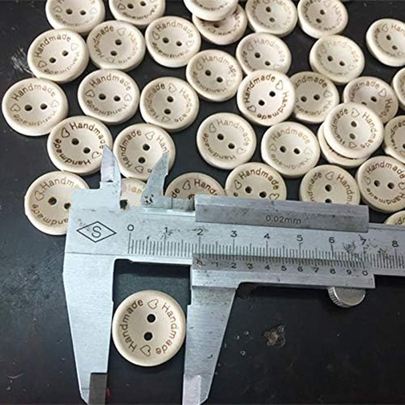 100 Pcs Wooden Handmade Buttons, Crafts Assorted Buttons Wooden Sewing Buttons, for Sewing Clothing Accessories, DIY Crafting Projects Decorations 20Mm