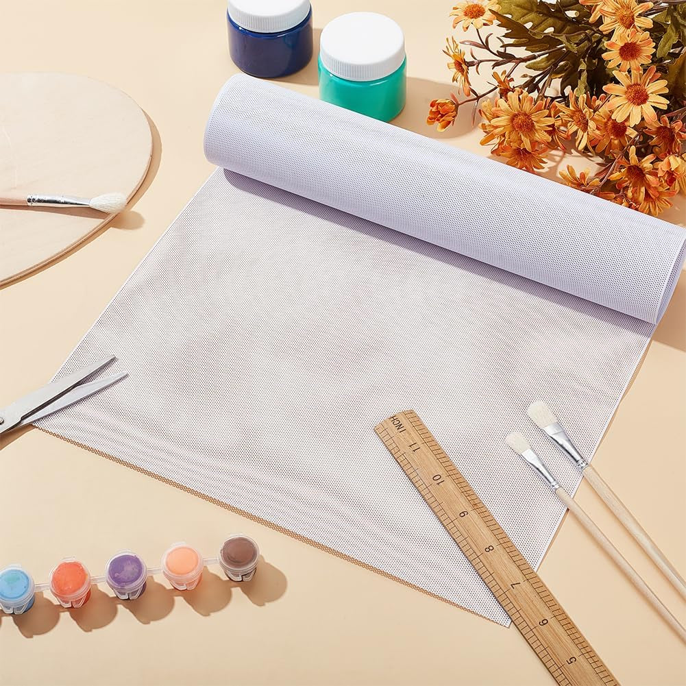 Custom Fursuit Eye Mesh, 39X11.8Inch White PVC Mesh Net 0.2Mm Thick Waterproof Printable Mesh for Furries Cosplay, Sculptures, Props, Fursuits, Craft Making, Hole: 0.8Mm