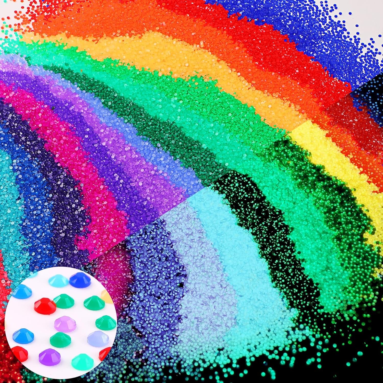 30000 Pcs Glow in the Dark Beads for Diamond Painting 20 Colors Diamond Painting Beads 2.8 Mm Rhinestone Beads Flat Bottom round Resin Diamond Beads for DIY Craft Diamond Painting Accessories