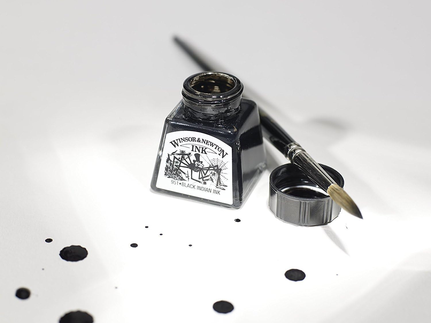 Drawing Ink, 30Ml Bottle, Black Dropper Cap