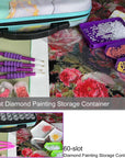 70 Slots Diamond Painting Storage Container, Diamond Painting Accessory Kit with Tools, Shockproof Storage Box for Diamond Art Craft Jewelry Bead Rhinestone Organizer.