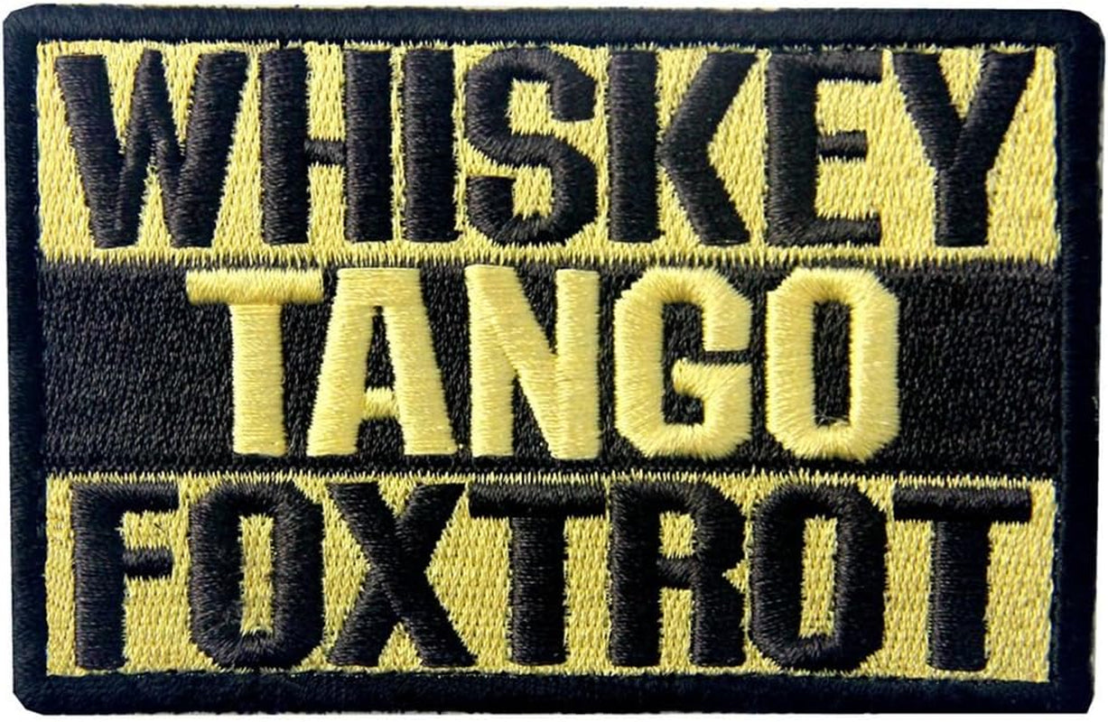 Whiskey Tango Foxtrot ACU Tactical Combat Emblem Embroidered Morale Hook &amp; Loop Patch