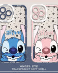 Disney Cute Stitch Phone Case for iPhone 11 14 Pro 15 Plus 12 Mini SE X XS XR 13 Pro Max 7 6s 8 Cover Back Clear Silicone