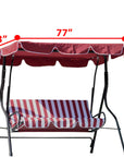 77"x43" Patio Outdoor Garden Swing 300D Canopy Replacement Porch Top Cover Seat