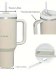 40oz stainless steel flat glass with handle and straw, sports kettle for men and women, coffee cup-perfect gift.