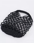 Black Net Crochet Mesh Beach Bag Handbag