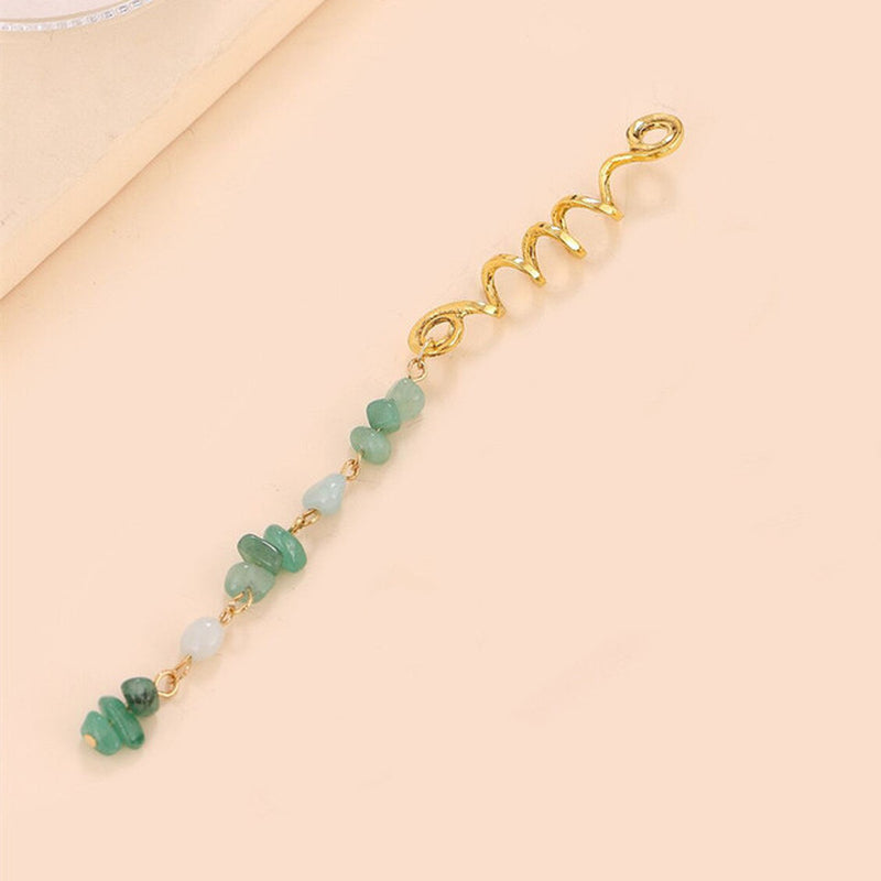 Colored Natural Stone Pendant Hair Jewelry for Braids Crystal Dreadlock Accessories Hair Charms Women Headwear Dangle Dreadlock