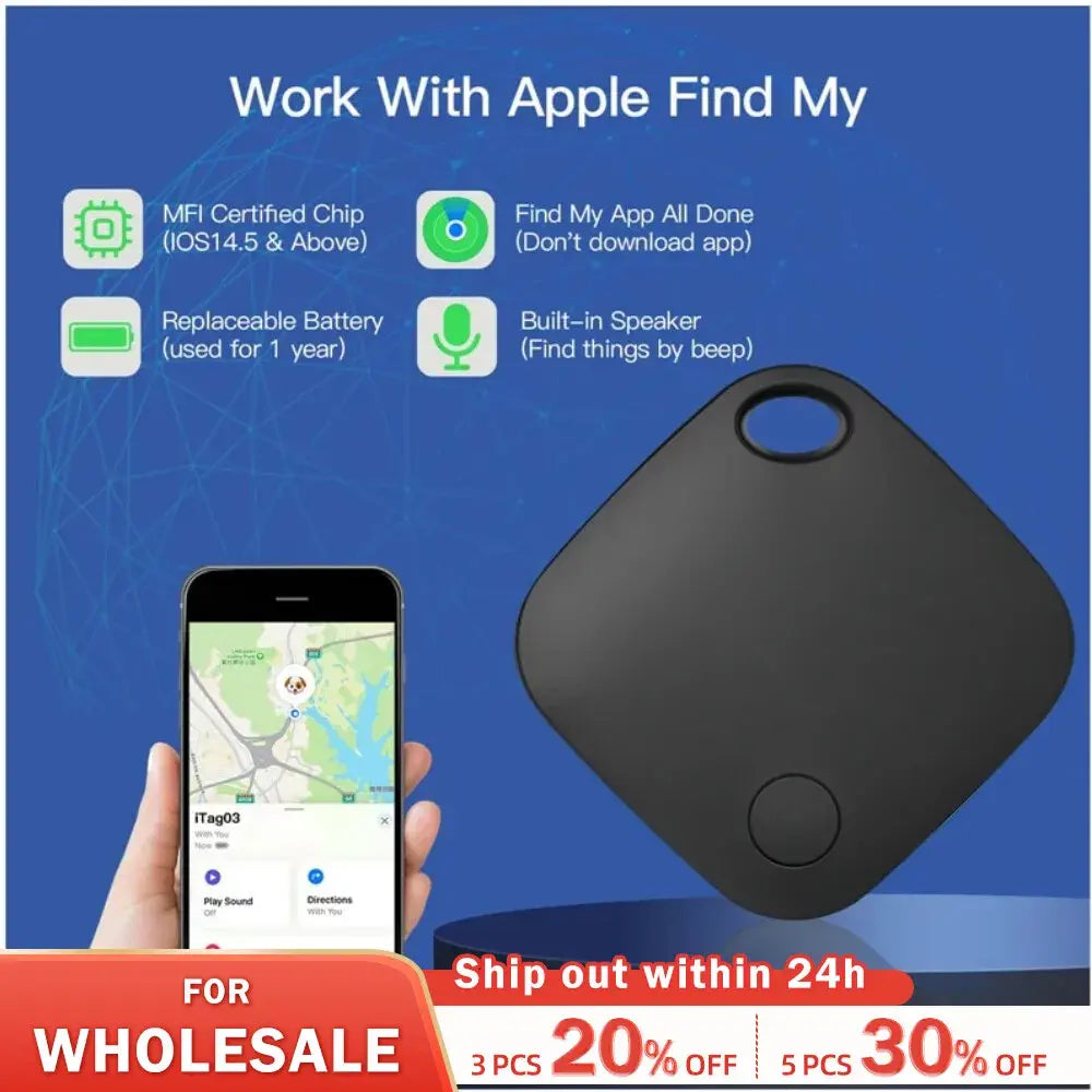 Smart Bluetooth GPS Tracker Works with Find My APP Anti Lose Reminder Device for Iphone Tag Replacement Locator MFI Rated