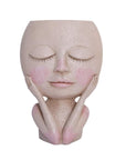 Girl's Face Head Figurine Flower Pot