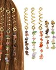 Colored Natural Stone Pendant Hair Jewelry for Braids Crystal Dreadlock Accessories Hair Charms Women Headwear Dangle Dreadlock