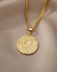 Astrological Sign Coin Pendant Necklace