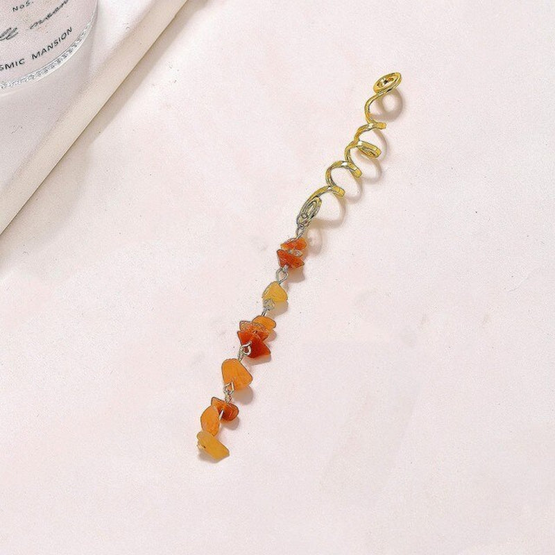 Colored Natural Stone Pendant Hair Jewelry for Braids Crystal Dreadlock Accessories Hair Charms Women Headwear Dangle Dreadlock